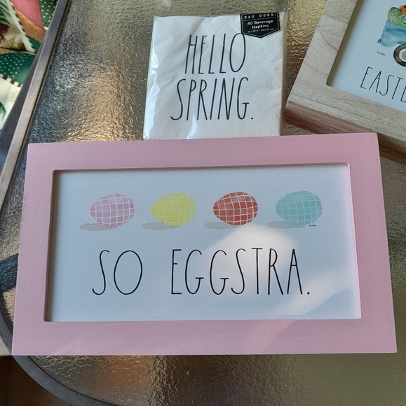 Rae Dunn Easter/Spring So Eggstra Picture,Hello Spring Napkins,Loads of Easter B - Picture 2 of 4